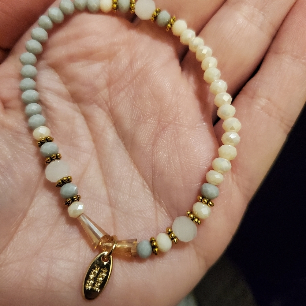 New Hand Made Glass Bead & Stone Bracelet - Picture 6 of 9